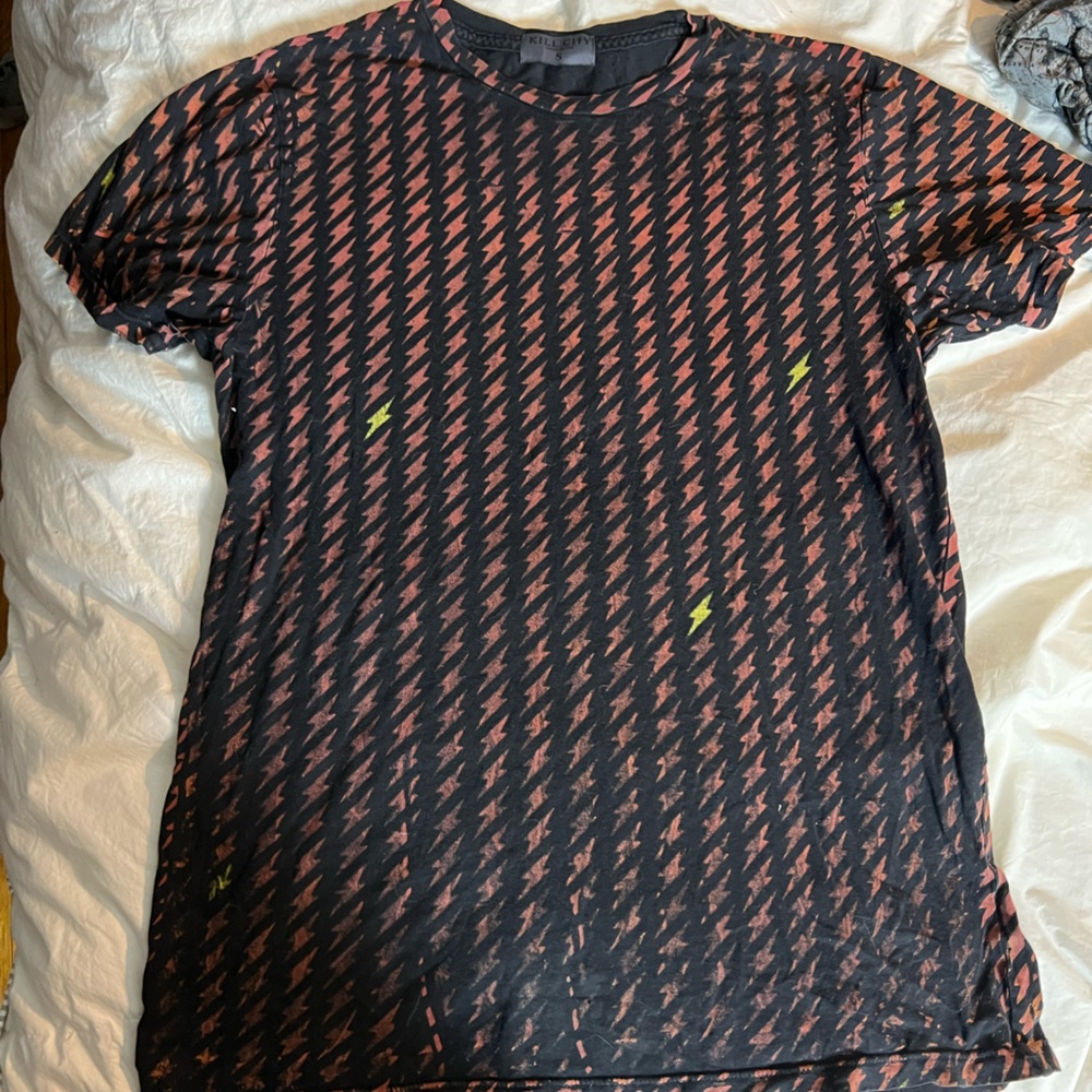 Kill City Lightning bolt all over tee shirt